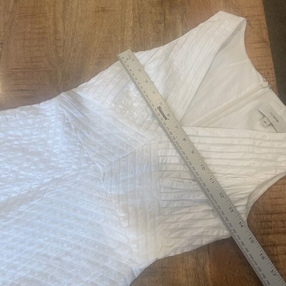 J Crew Dress Women Size 0P Petite White  Sleeveless Lined Textured Easter Spring - Picture 7 of 12